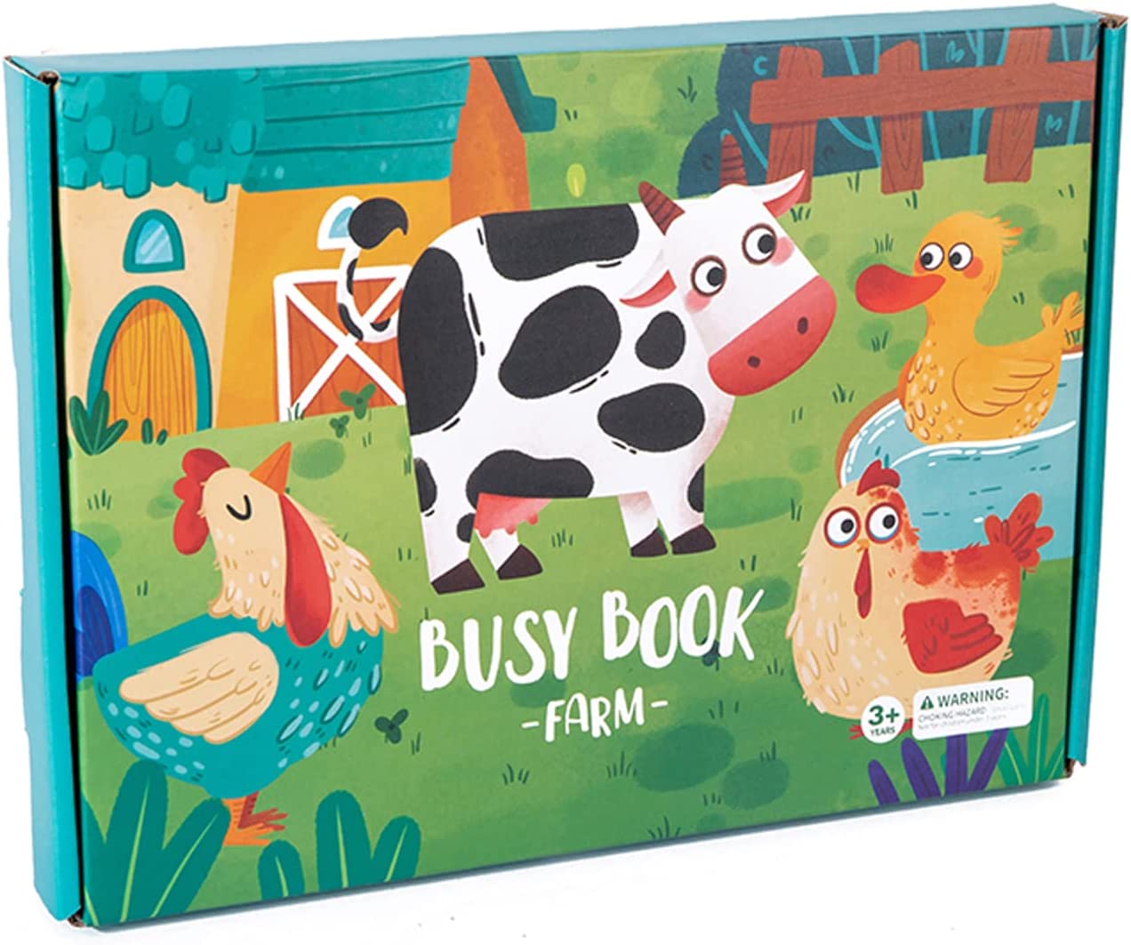 Carte senzoriala Montessori cu activitati cu stickere Busy Book, Ferma animalelor, bebeLOGIC™ - imagine 10